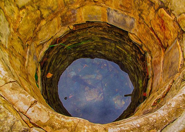 Old Fashioned Well Abstract Art Print by Omaste Witkowski