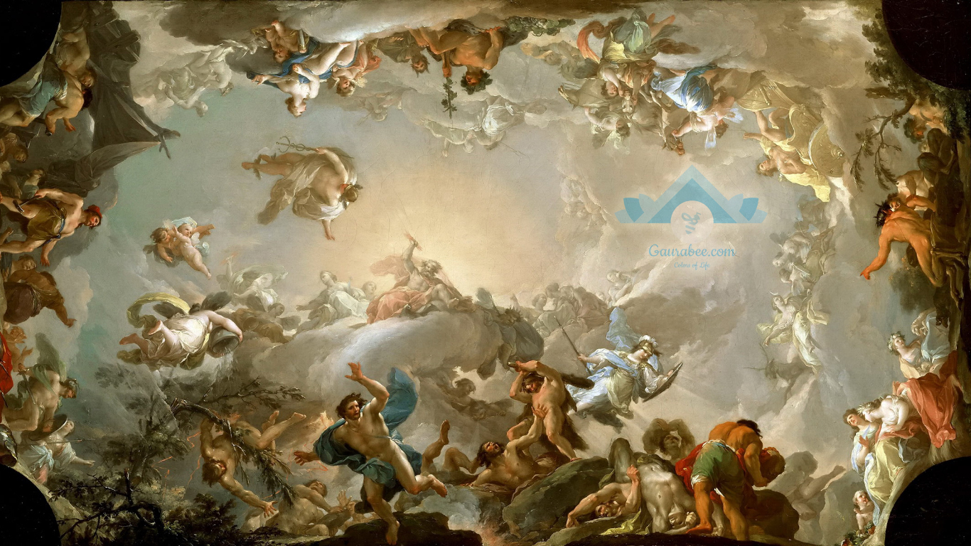 टाइटन र देवताहरूको युद्ध, चित्रकारः Francisco Bayeu y Subías, 1764