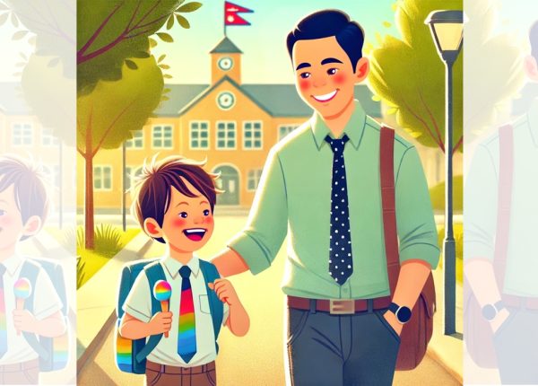 Dad and son going back home after the son's first ever interview fiasco.