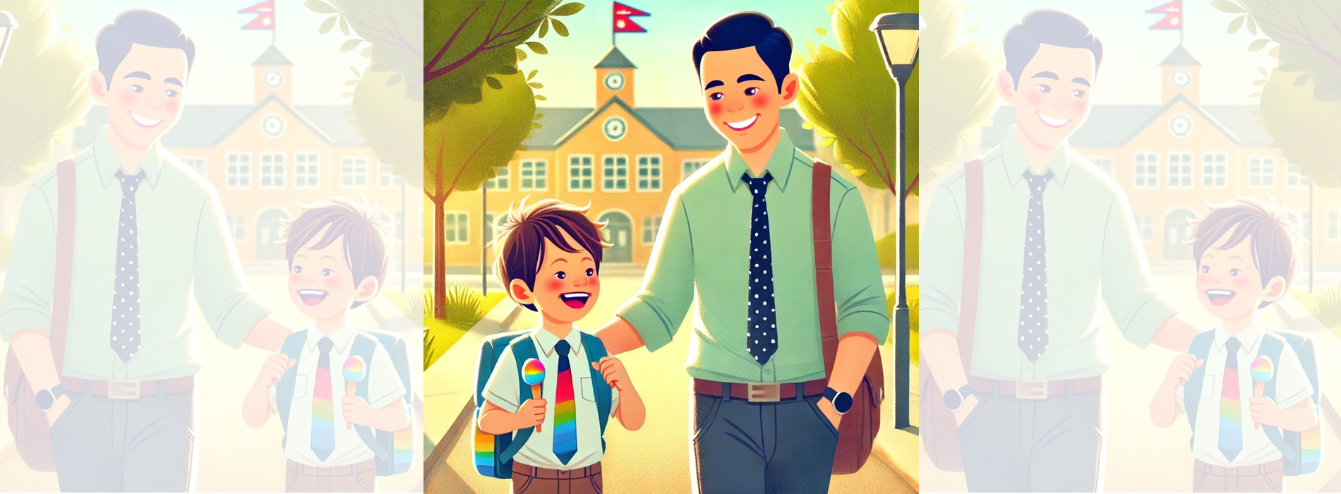 Dad and son going back home after the son's first ever interview fiasco.